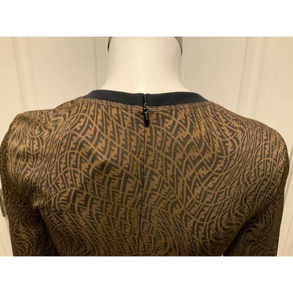 Fendi Brown FF-Vertigo Stretched Twisted Front Sheath Dress, Size 4 (US) 40 (IT) - Picture 9 of 12